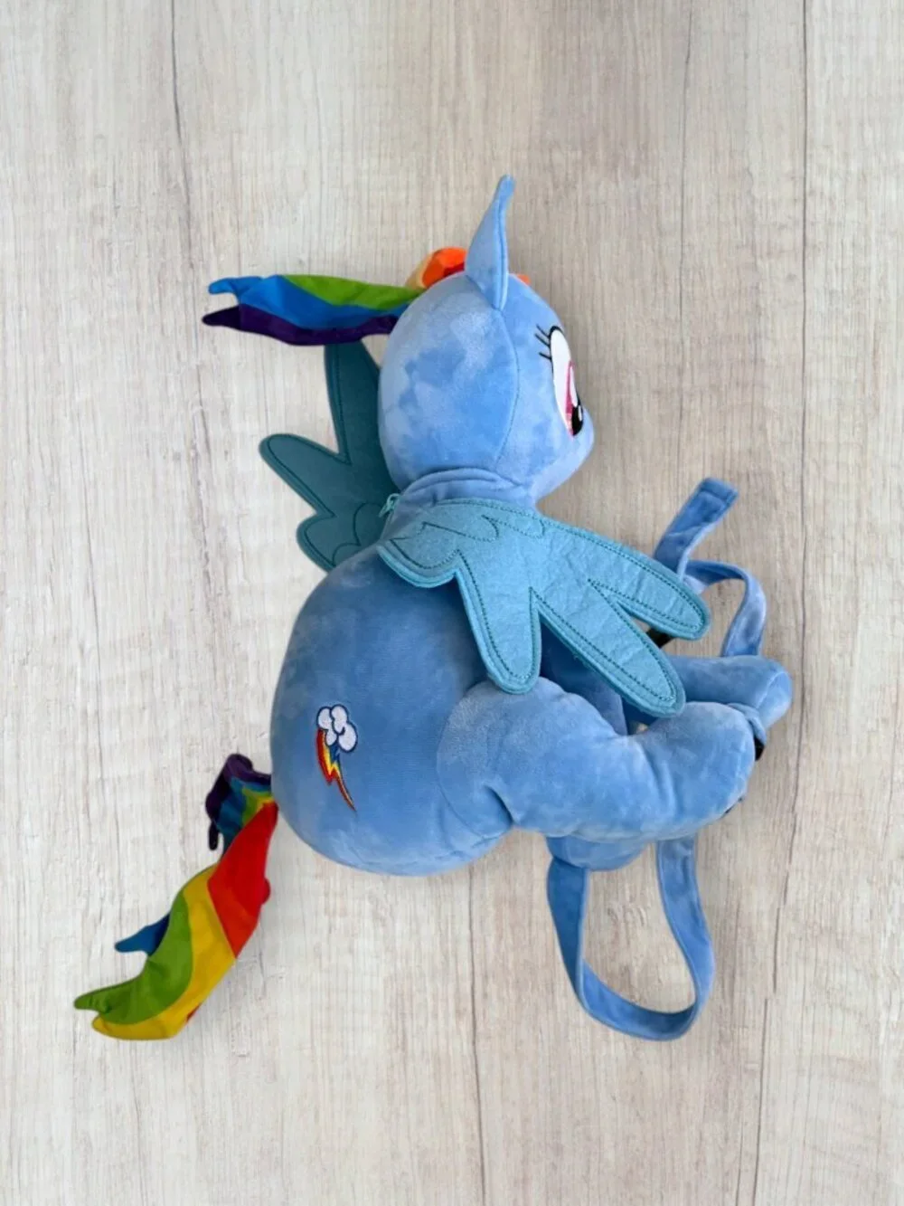 My Little Pony Rainbow Dash Plush Backpack Blue Pegasus Kids Character Bag